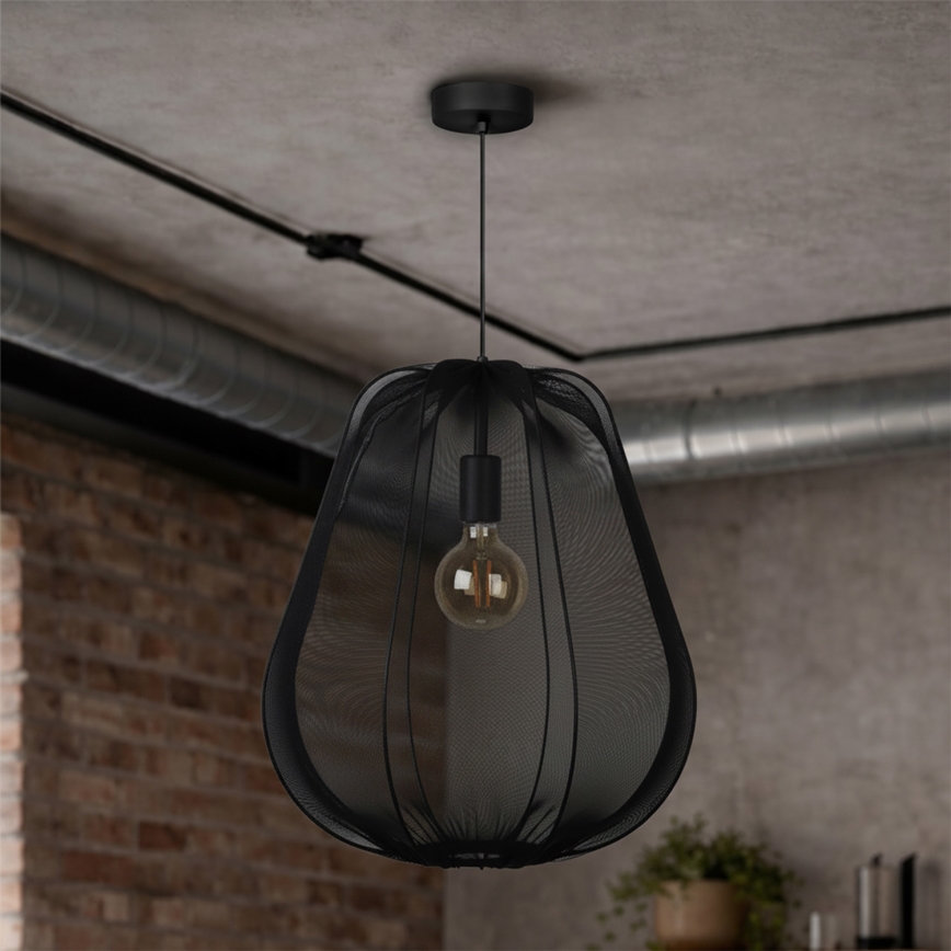 Brilagi - LED-pendel på vajer ARVEN 1xE27/8W/230V Ø 37 cm svart
