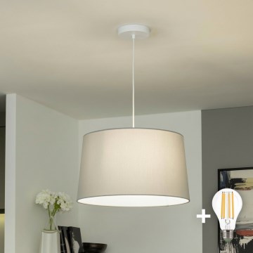 Brilagi - LED-pendel på vajer CERIA 1xE27/40W/230V Ø 45 cm grå