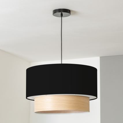 Brilagi - LED-pendel på vajer CERIA 1xE27/40W/230V Ø 50 cm svart/beige