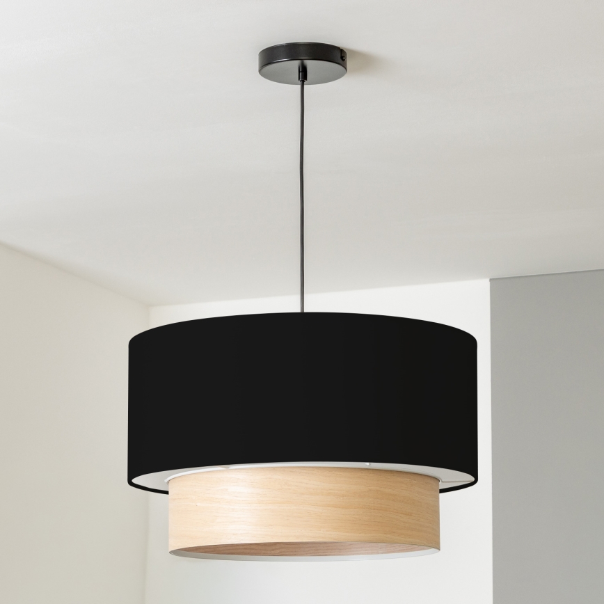 Brilagi - LED-pendel på vajer CERIA 1xE27/40W/230V Ø 50 cm svart/beige