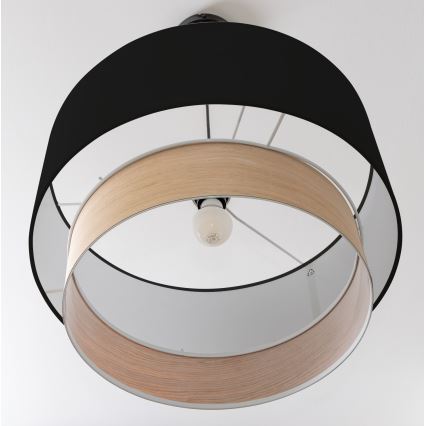 Brilagi - LED-pendel på vajer CERIA 1xE27/40W/230V Ø 50 cm svart/beige