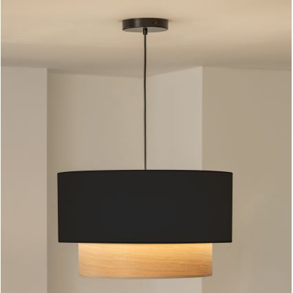 Brilagi - LED-pendel på vajer CERIA 1xE27/40W/230V Ø 50 cm svart/beige