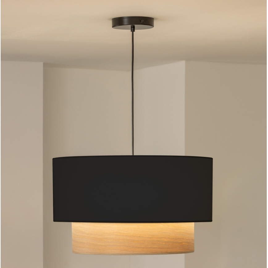 Brilagi - LED-pendel på vajer CERIA 1xE27/40W/230V Ø 50 cm svart/beige