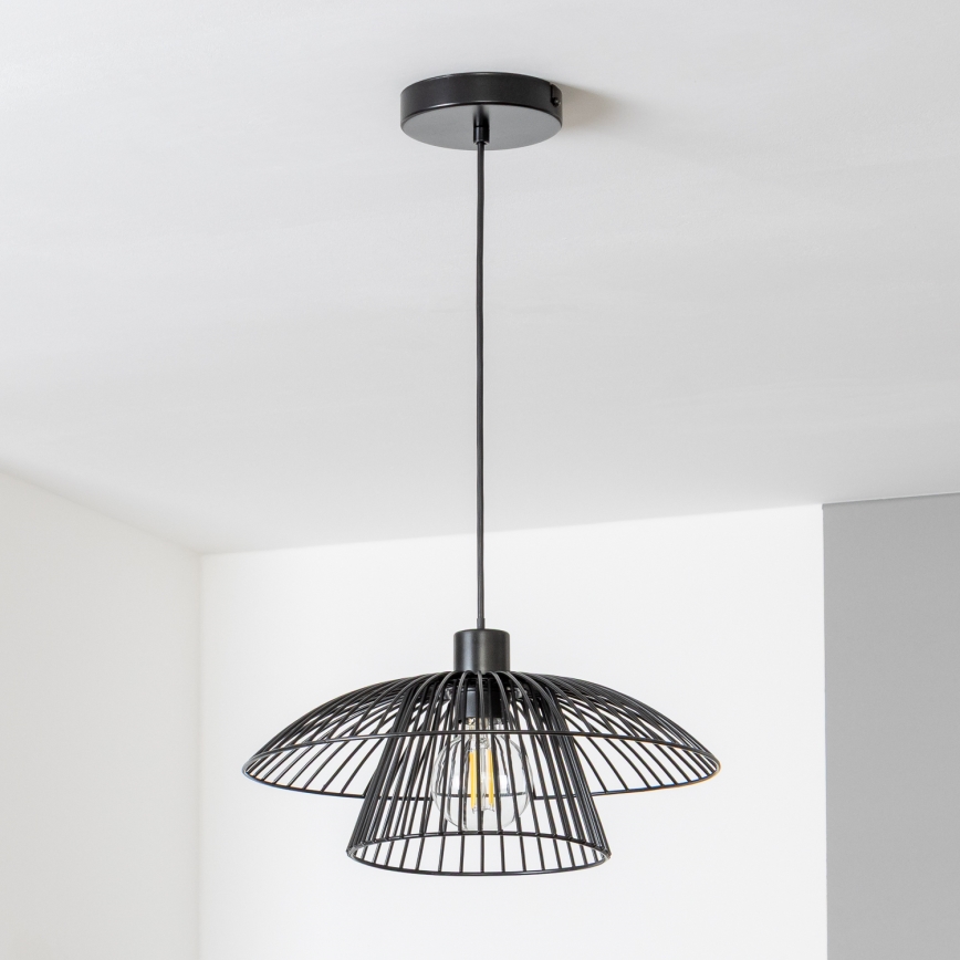 Brilagi - LED-pendel på vajer CERIA WIRE 1xE27/40W/230V Ø 38 cm svart