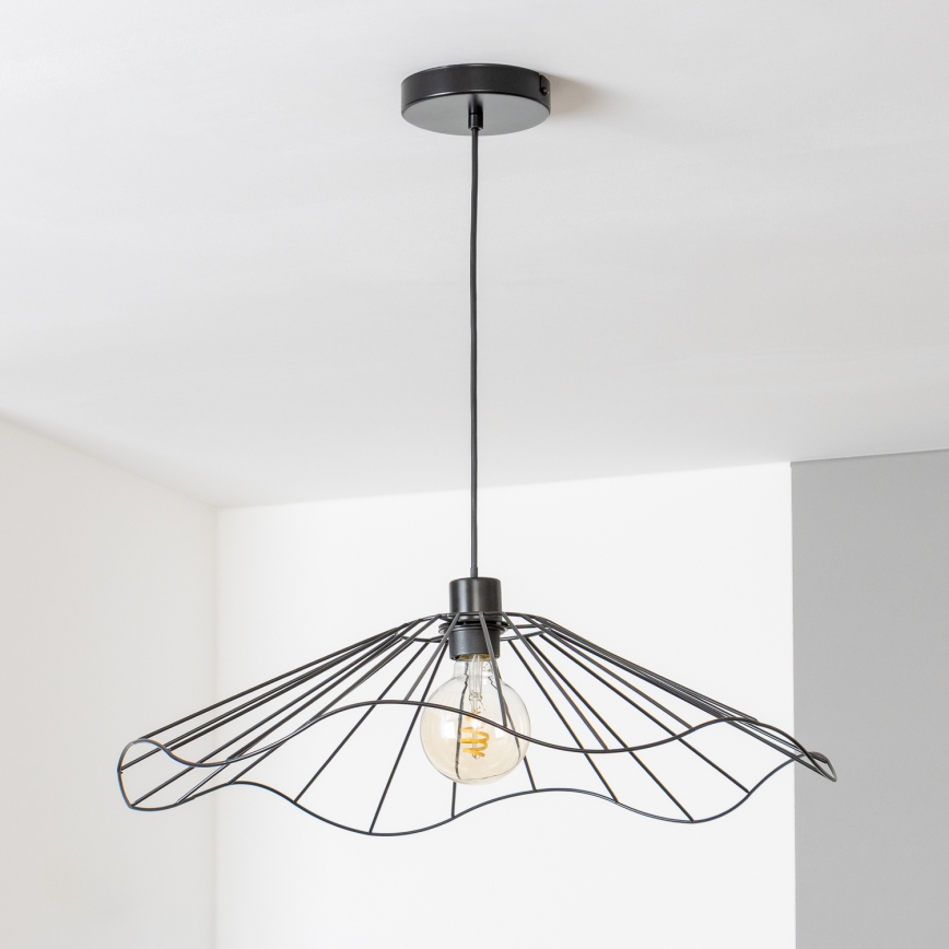 Brilagi - LED-pendel på vajer CERIA WIRE 1xE27/40W/230V Ø 60 cm svart