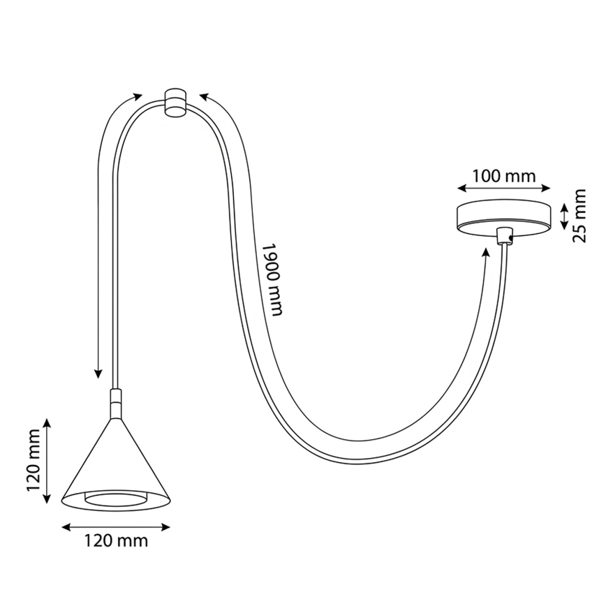 BRILAGI - LED Pendel på vajer CONE SINGLE SPIDER 1xGX53/15W/230V svart