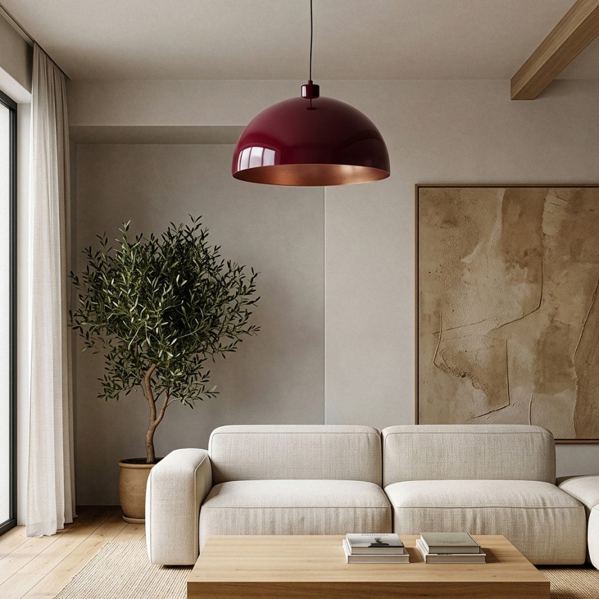 BRILAGI - LED-pendel på vajer METALO 1xE27/40W/230V Ø 40 cm bordeaux/koppar