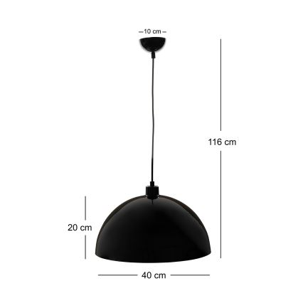 BRILAGI - LED-pendel på vajer METALO 1xE27/40W/230V Ø 40 cm svart/koppar