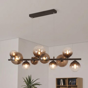 Brilagi - LED-pendel på vajer MILLA 10xG9/3W/230V brun/rökbrun