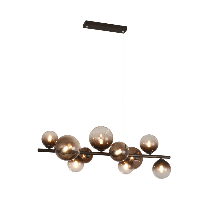 Brilagi - LED-pendel på vajer MILLA 10xG9/3W/230V brun/rökbrun