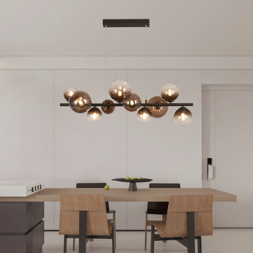 Brilagi - LED-pendel på vajer MILLA 10xG9/3W/230V brun/rökbrun