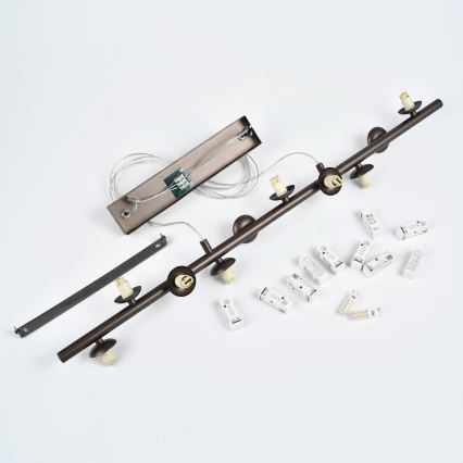 Brilagi - LED-pendel på vajer MILLA 10xG9/3W/230V brun/rökbrun