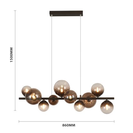 Brilagi - LED-pendel på vajer MILLA 10xG9/3W/230V brun/rökbrun