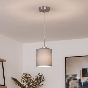 Brilagi - LED-pendel på vajer NUBILA 1xE27/60W/230V Ø 14 cm ljusgrå