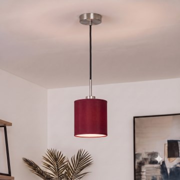 Brilagi - LED-pendel på vajer NUBILA 1xE27/60W/230V Ø 14 cm svart/pompejansk röd