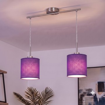 Brilagi - LED-pendel på vajer NUBILA 2xE27/60W/230V lila