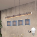 BRILAGI - LED-pendel på vajer NUBILA 4xE27/60W/230V grå/mörkblå