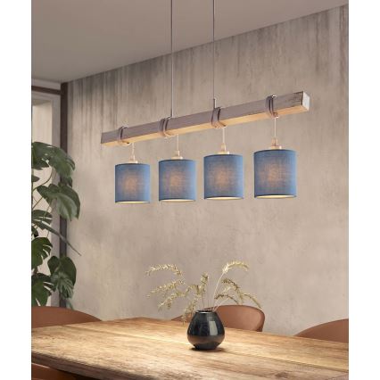 BRILAGI - LED-pendel på vajer NUBILA 4xE27/60W/230V grå/mörkblå