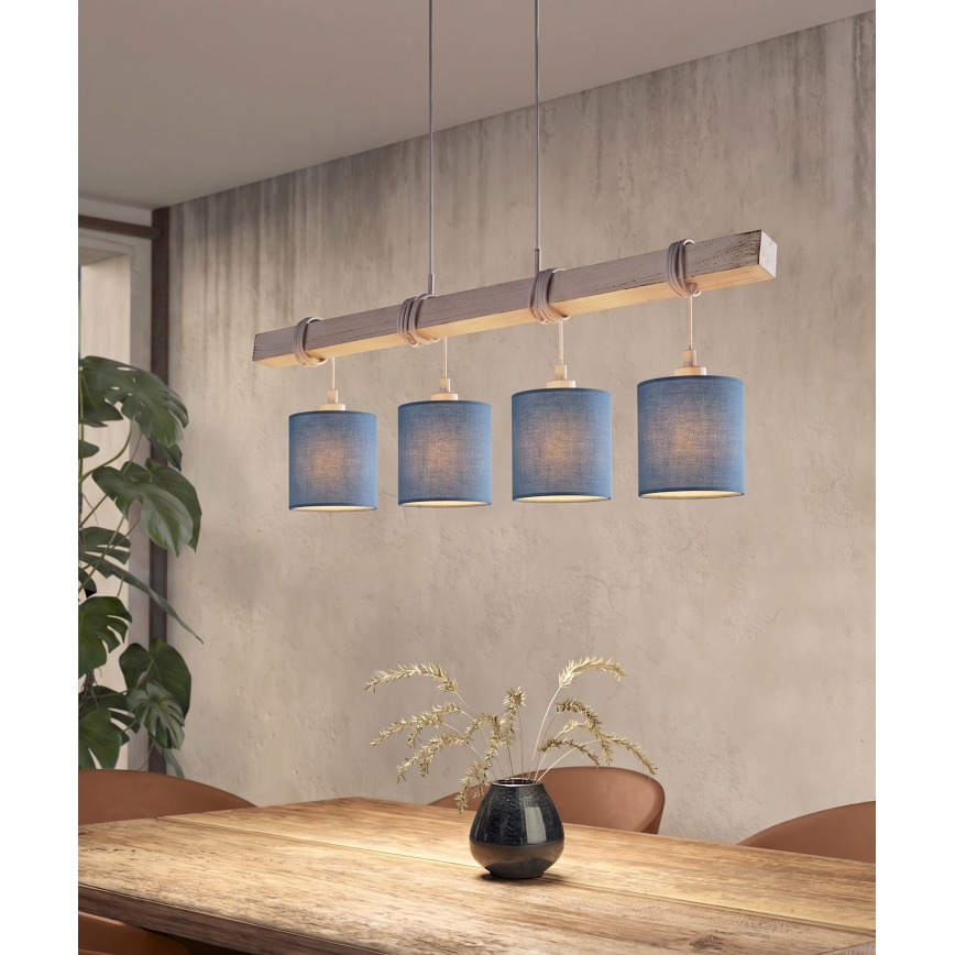 BRILAGI - LED-pendel på vajer NUBILA 4xE27/60W/230V grå/mörkblå