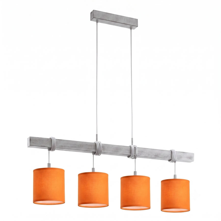 BRILAGI - LED-pendel på vajer NUBILA 4xE27/60W/230V grå/orange