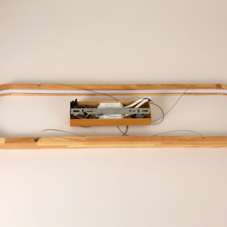 Brilagi - LED-pendel på vajer UMEA WOOD LED/40W/230V 90x22 cm gummiträ