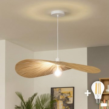 Brilagi - LED-pendellampa CERIA BOHO med kabel 1xE27/40W/230V Ø 80 cm raffia