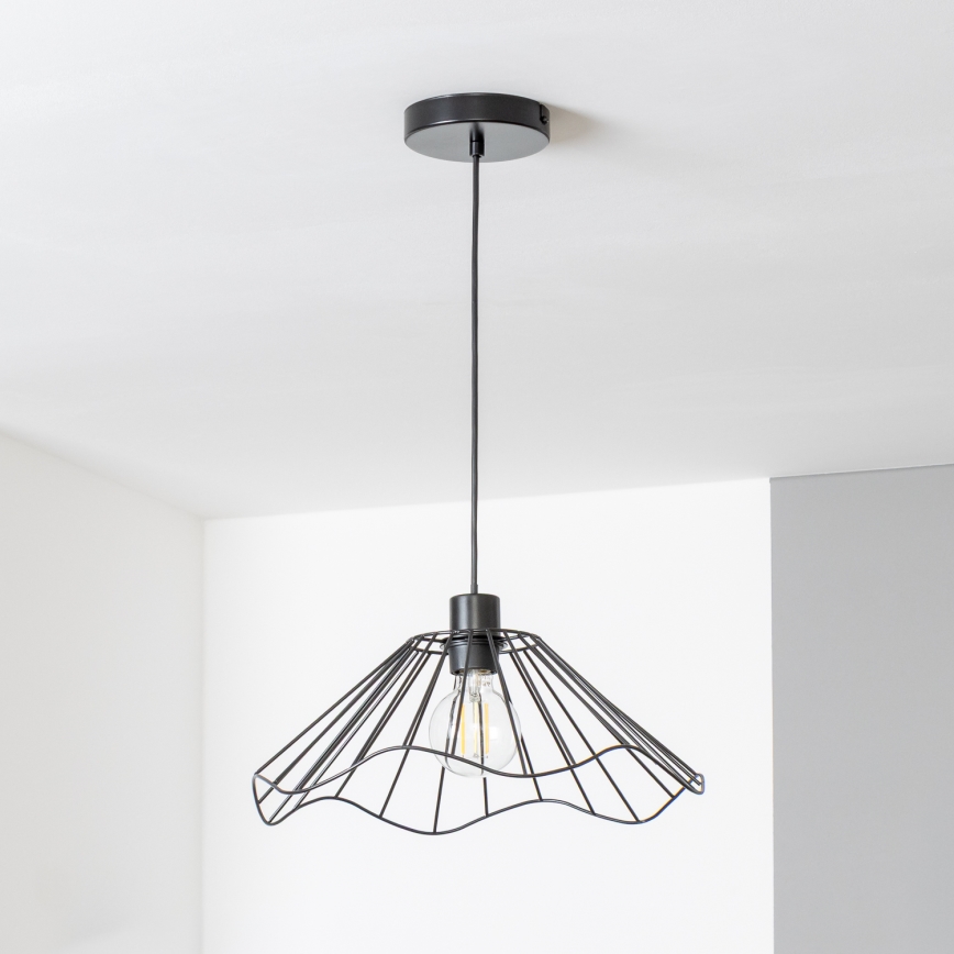 Brilagi - LED-pendellampa CERIA WIRE på vajer 1xE27/40W/230V Ø 40 cm svart