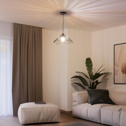 Brilagi - LED-pendellampa CERIA WIRE på vajer 1xE27/40W/230V Ø 40 cm svart