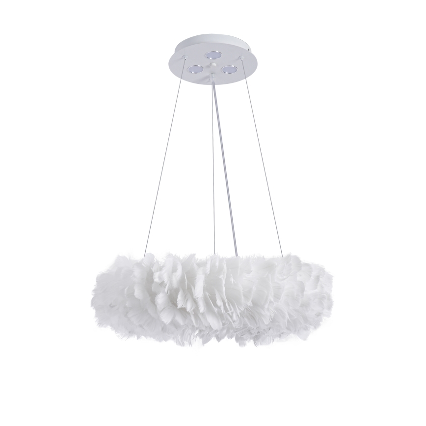 BRILAGI - LED-pendellampa FEATHER med vajerupphängning 3xE27/40W/230V + 3xLED/3W Ø 40 cm vit
