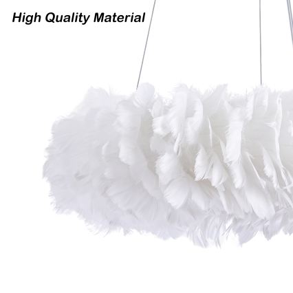 BRILAGI - LED-pendellampa FEATHER med vajerupphängning 3xE27/40W/230V + 3xLED/3W Ø 40 cm vit