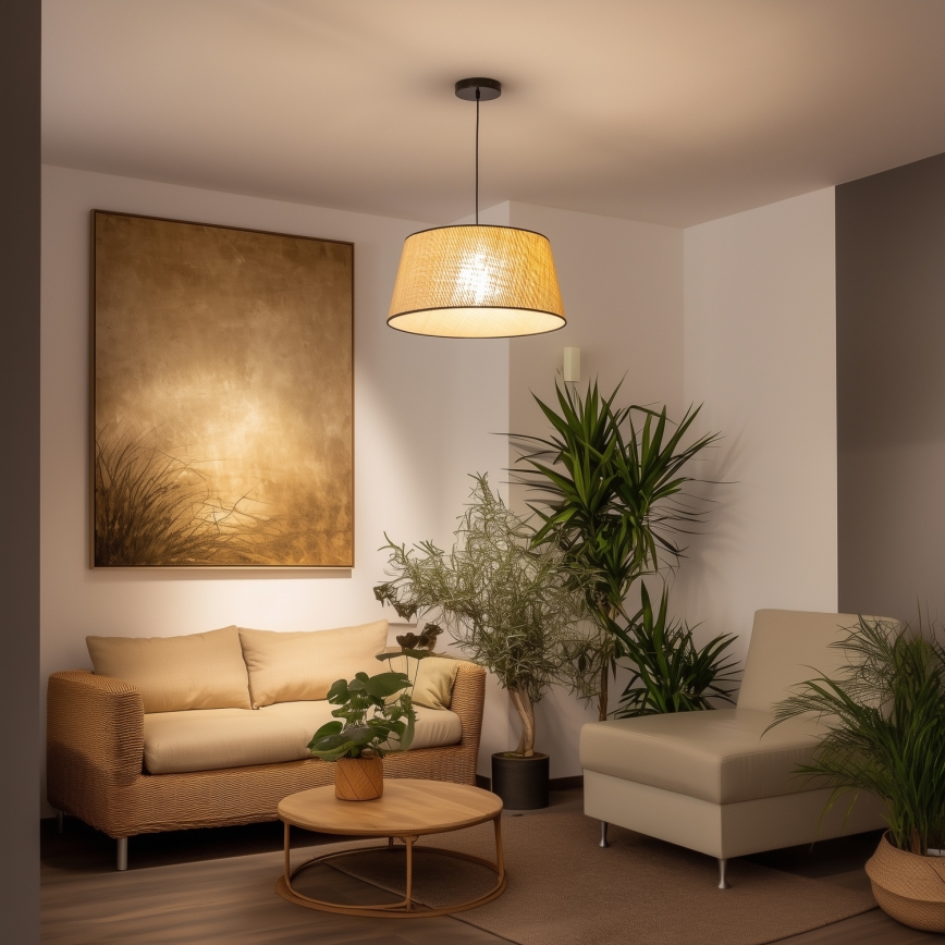 Brilagi - LED pendellampa med kabel CERIA 1xE27/40W/230V Ø 50 cm beige