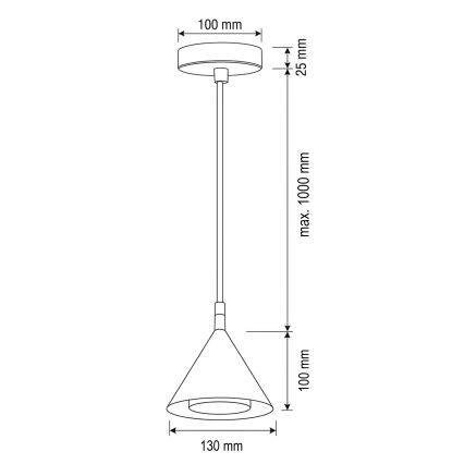 BRILAGI - LED Pendellampa med kabel CONE SINGLE 1xGX53/15W/230V vit