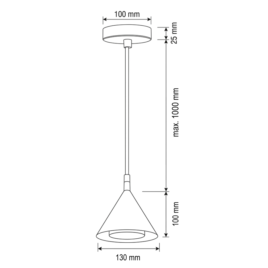 BRILAGI - LED Pendellampa med kabel CONE SINGLE 1xGX53/15W/230V vit