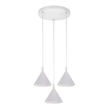 BRILAGI - LED Pendellampa med kabel CONE TRIPLE ROUND 3xGX53/15W/230V vit
