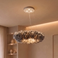BRILAGI - LED-pendellampa med kabel FEATHER 3xE27/40W/230V + 3xLED/3W Ø 50 cm grå
