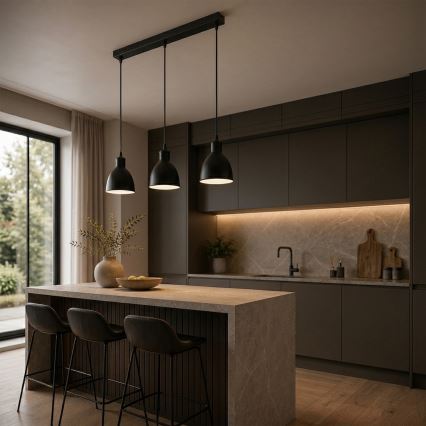 BRILAGI - LED-pendellampa med kabel RIDDY 3xE27/60W/230V svart