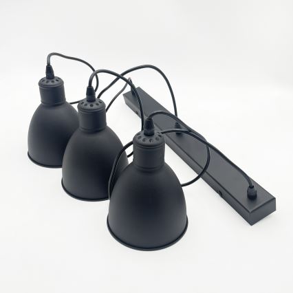 BRILAGI - LED-pendellampa med kabel RIDDY 3xE27/60W/230V svart
