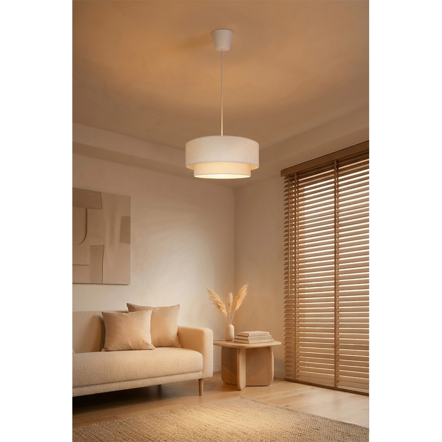 Brilagi - LED-pendellampa med sladd BOHO ECO 1xE27/10W/230V Ø 40 cm krämvit