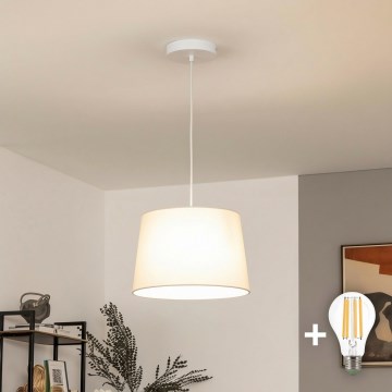 Brilagi - LED-pendellampa med sladd CERIA 1xE27/40W/230V Ø 30 cm beige