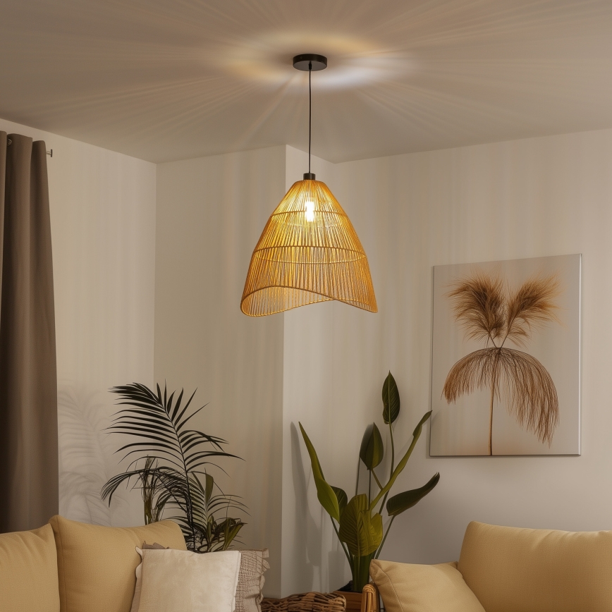 Brilagi - LED-pendellampa med vajer CERIA BOHO 1xE27/40W/230V Ø 70 cm brun