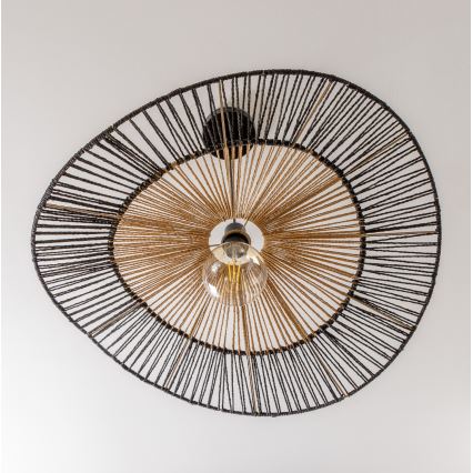 Brilagi - LED-pendellampa med vajer CERIA BOHO 1xE27/40W/230V Ø 80 cm svart/brun