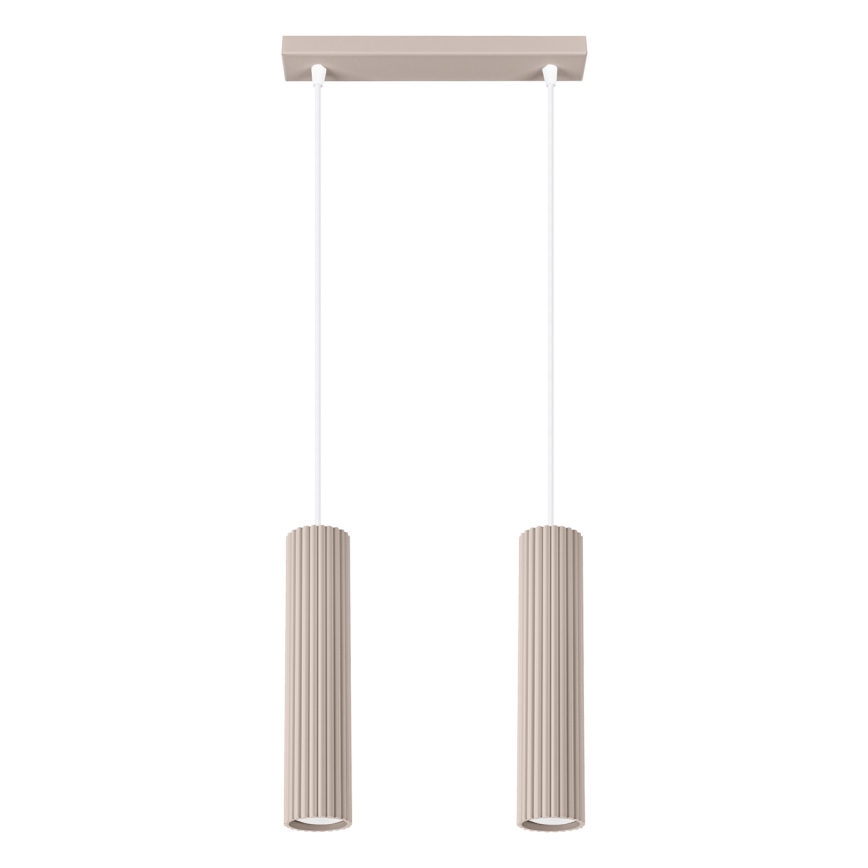 Brilagi - LED-pendellampa med vajer CRESTO 2xGU10/10W/230V taupe