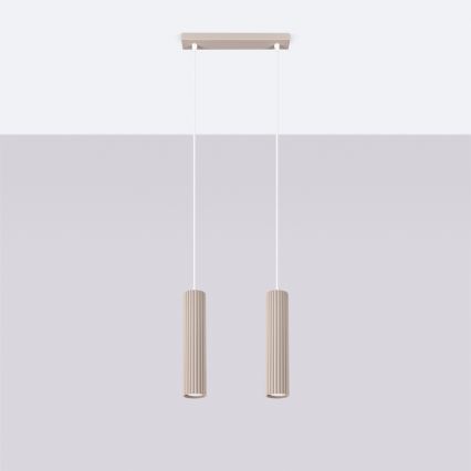 Brilagi - LED-pendellampa med vajer CRESTO 2xGU10/10W/230V taupe