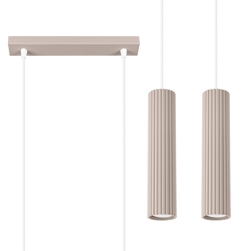Brilagi - LED-pendellampa med vajer CRESTO 2xGU10/10W/230V taupe