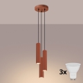 BRILAGI - LED pendellampa med vajer CRESTO 3xGU10/10W/230V orange
