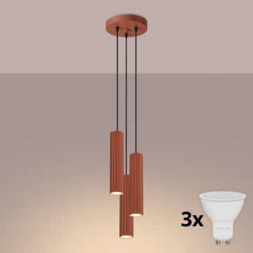 BRILAGI - LED pendellampa med vajer CRESTO 3xGU10/10W/230V orange