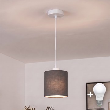 BRILAGI - LED-pendellampa med vajer NUBILA 1xE27/60W/230V Ø 14 cm vit/antracit