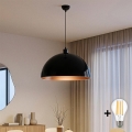 BRILAGI - LED-pendellampa med vajerupphängning METALO 1xE27/40W/230V Ø 60 cm svart/koppar