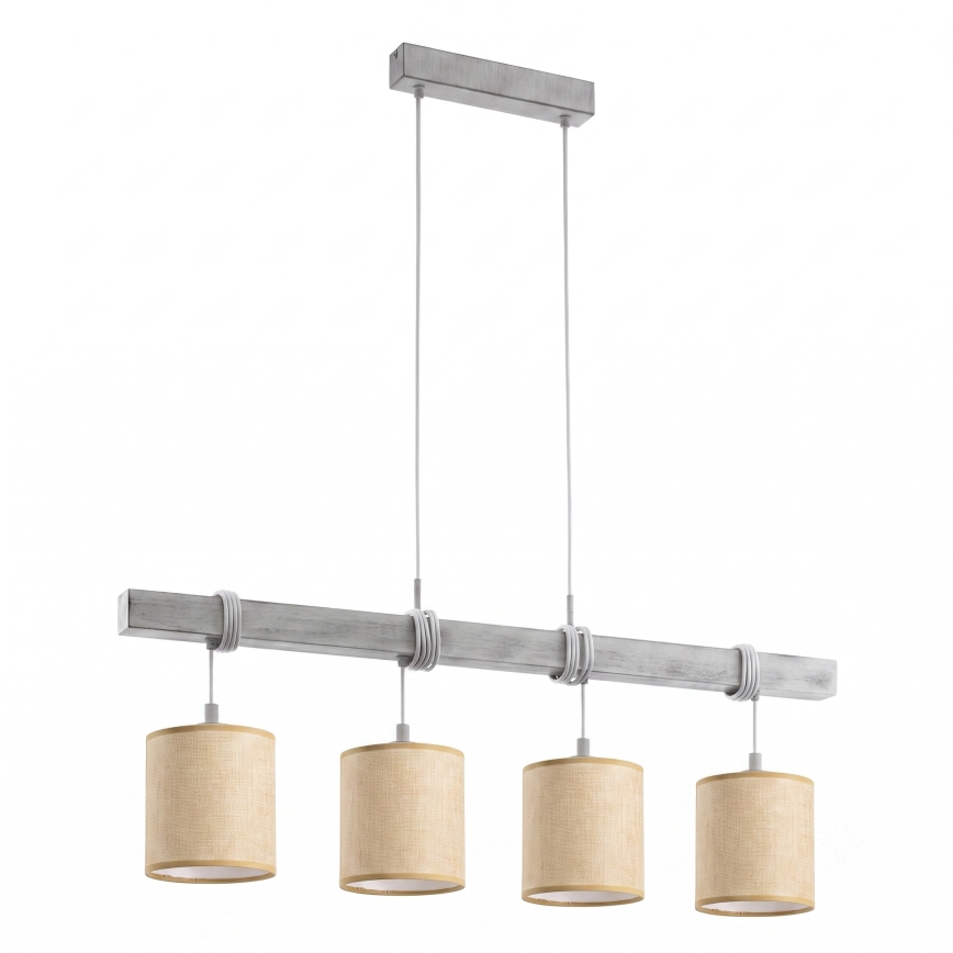 BRILAGI - LED-pendellampa NUBILA på kabel, 4xE27/60W/230V, grå/ljusbrun