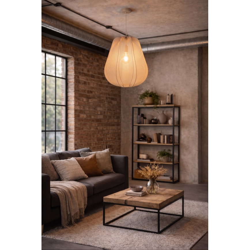 BRILAGI - LED-pendellampa på kabel ARVEN 1xE27/8W/230V Ø 37 cm beige